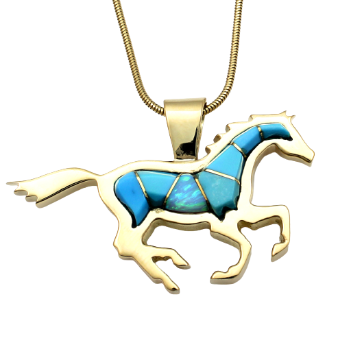 Running Horse Pendant-Jewelry-Ben Nighthorse-Sorrel Sky Gallery