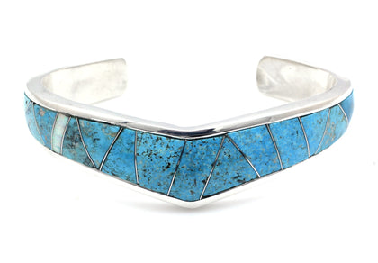 Single V Top Inlay Cuff Bracelet-Jewelry-Ben Nighthorse-Sorrel Sky Gallery