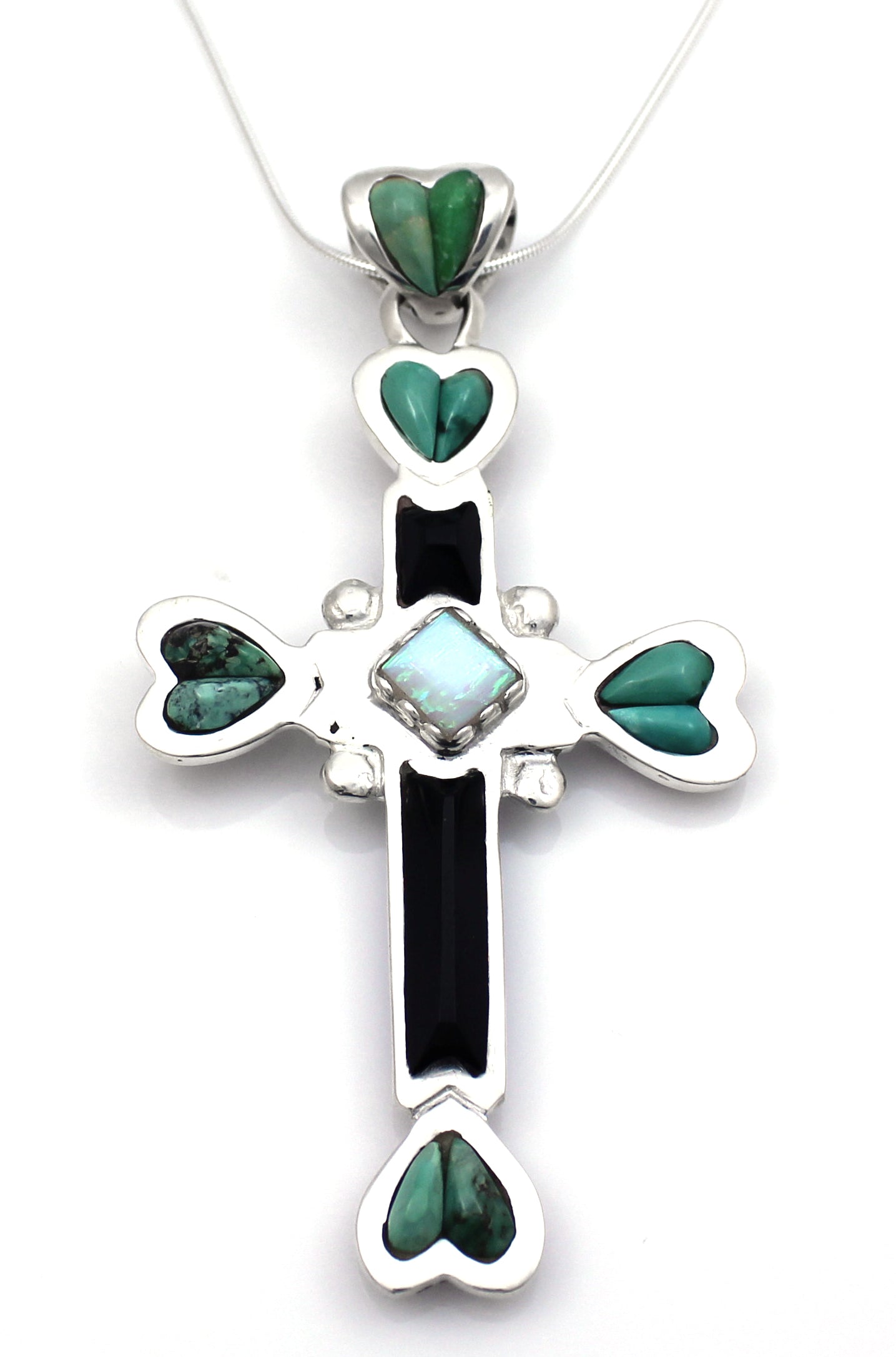 6 Of Hearts Cross Pendant-jewelry-Ben Nighthorse-Sorrel Sky Gallery