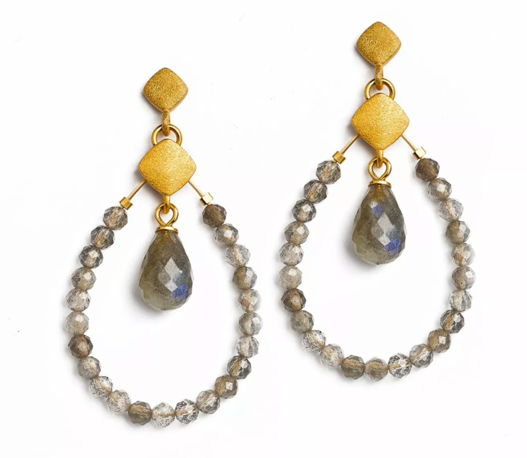 Labradorite Clindro Earrings-Jewelry-Bernd Wolf-Sorrel Sky Gallery