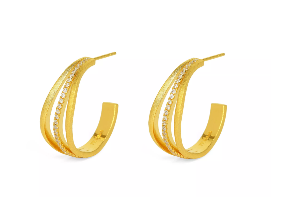 Sentros Creole Earrings - zirconia-Jewelry-Bernd Wolf-Sorrel Sky Gallery
