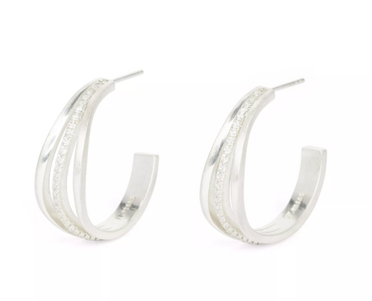 Sentros Creole Earrings - zirconia-Jewelry-Bernd Wolf-Sorrel Sky Gallery