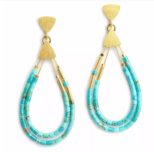 Turquoise Cleni Earrings-Jewelry-Bernd Wolf-Sorrel Sky Gallery
