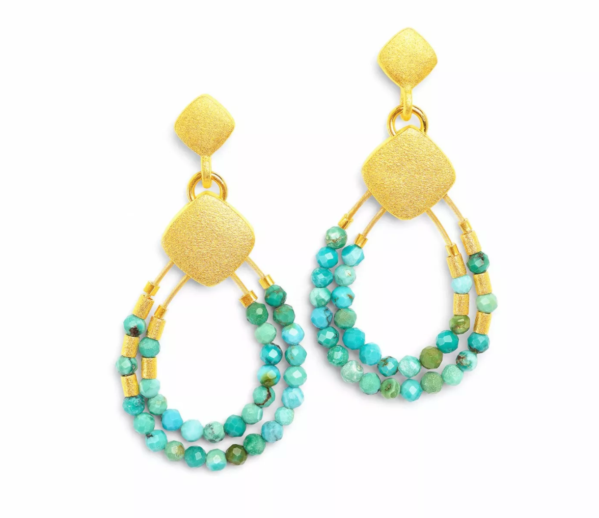 Turquoise Climini Earrings-Jewelry-Bernd Wolf-Sorrel Sky Gallery