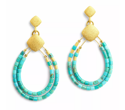 Turquoise Clini Earrings-Jewelry-Bernd Wolf-Sorrel Sky Gallery