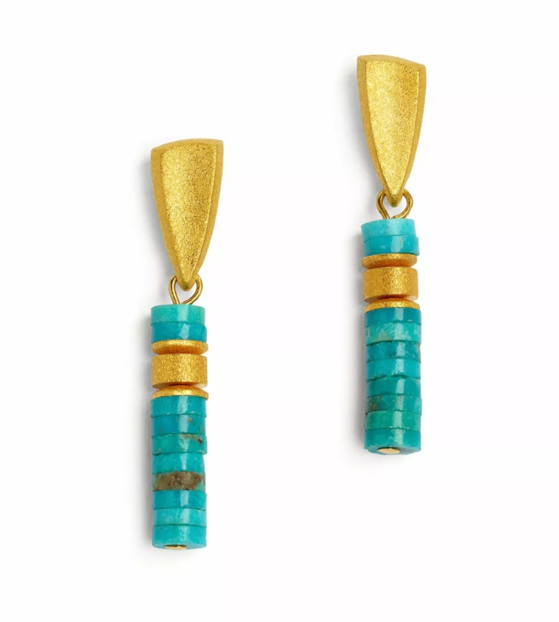 Turquoise Waleska Earrings-Jewelry-Bernd Wolf-Sorrel Sky Gallery