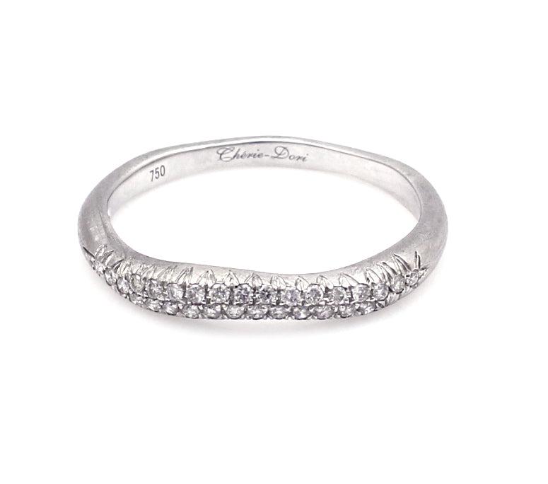 18K White Gold Pave Diamond Free Form Ring-Jewelry-Cherie Dori-Sorrel Sky Gallery