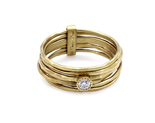6 Band Ring with Single Diamond-Jewelry-Cherie Dori-Sorrel Sky Gallery