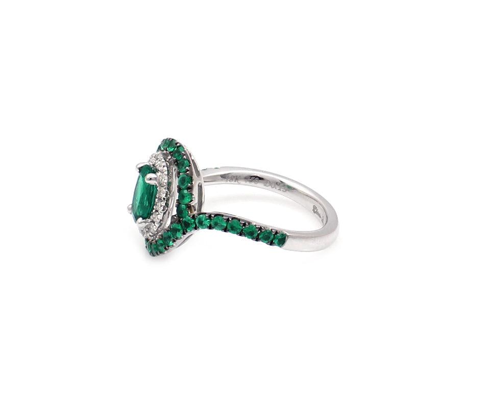 Oblong Emerald Ring-Jewelry-Cherie Dori-Sorrel Sky Gallery