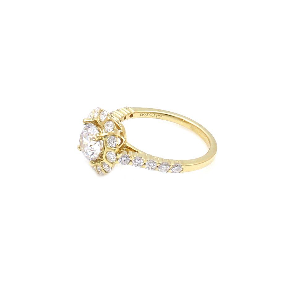 Round Halo Yellow Gold Ring-Jewelry-Cherie Dori-Sorrel Sky Gallery