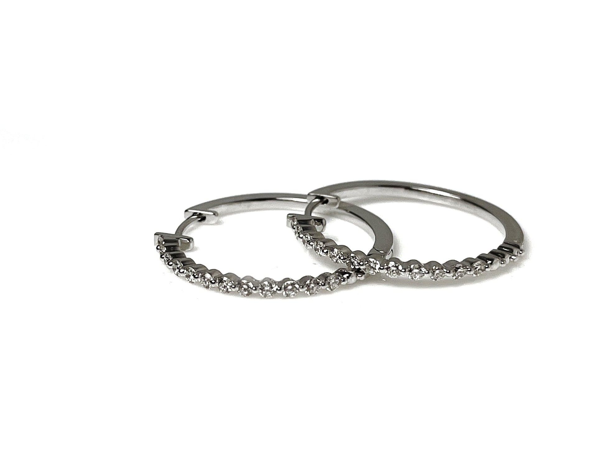Diamond Hoop Earrings-jewelry-Cherie Dori-Sorrel Sky Gallery