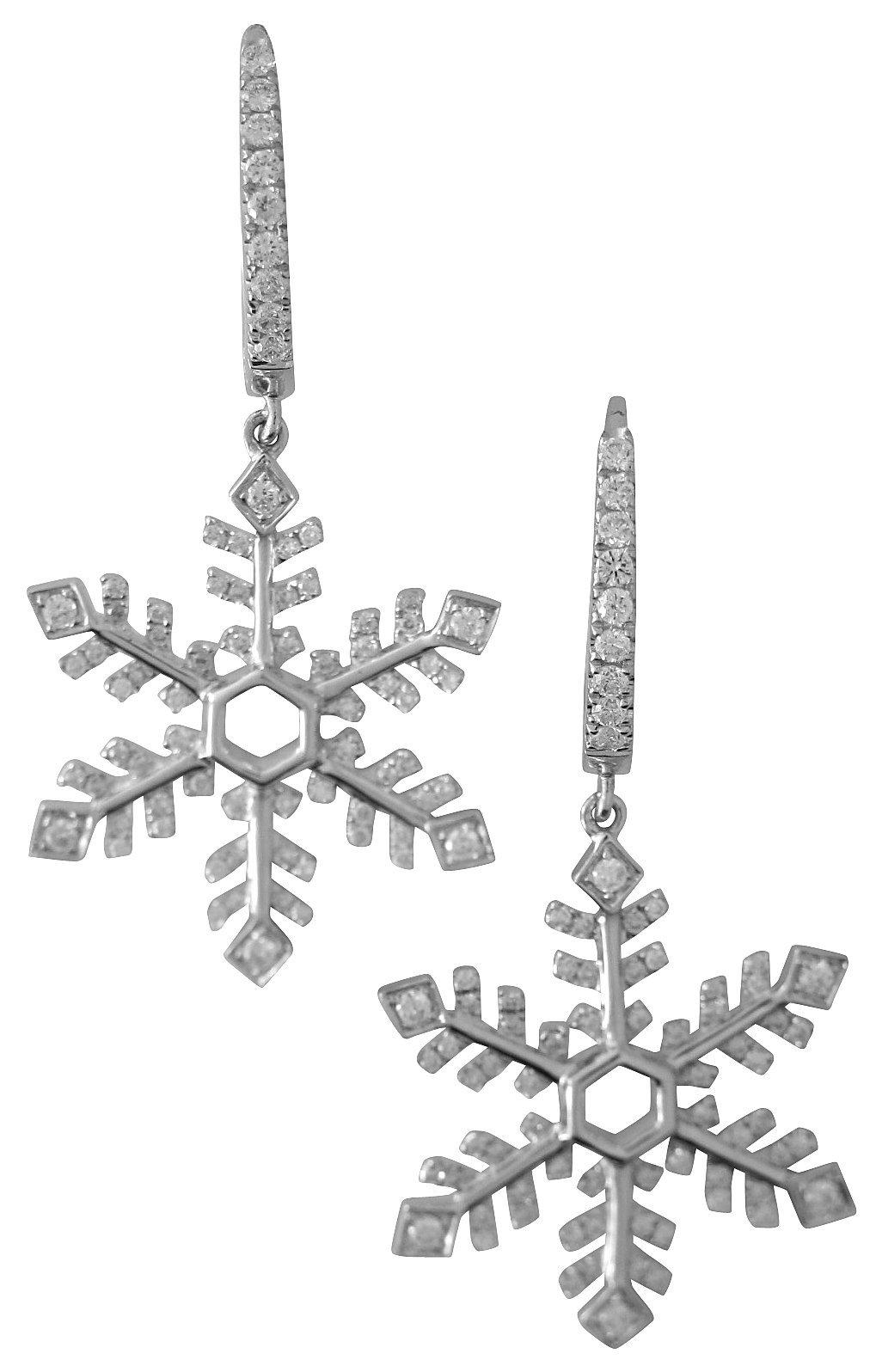 Diamond Snowflake Earrings-jewelry-Cherie Dori-Sorrel Sky Gallery