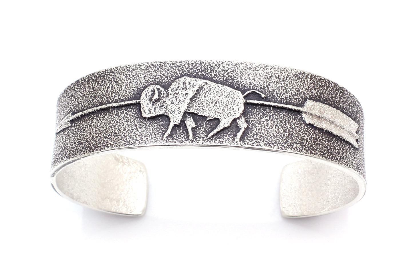 Buffalo With Arrow Bracelet - Sandcast-Jewelry-Darryl Dean & Rebecca Begay-Sorrel Sky Gallery