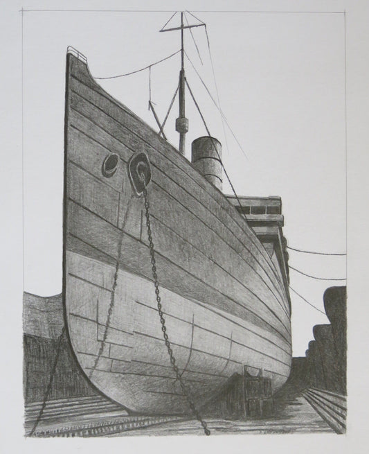 Study for Dry Dock-Drawing-David Knowlton-Sorrel Sky Gallery