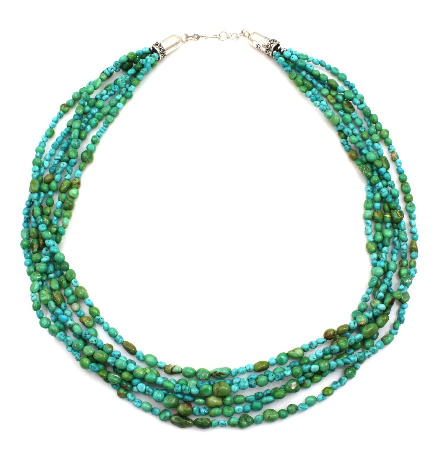 6 Strand Turquoise Necklace-Jewelry-Don Lucas-Sorrel Sky Gallery
