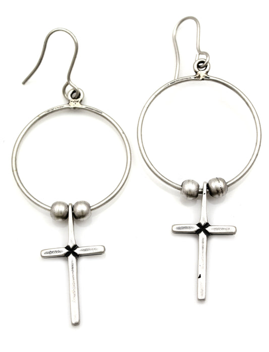 Cross Charm Earrings-Jewelry-Don Lucas-Sorrel Sky Gallery