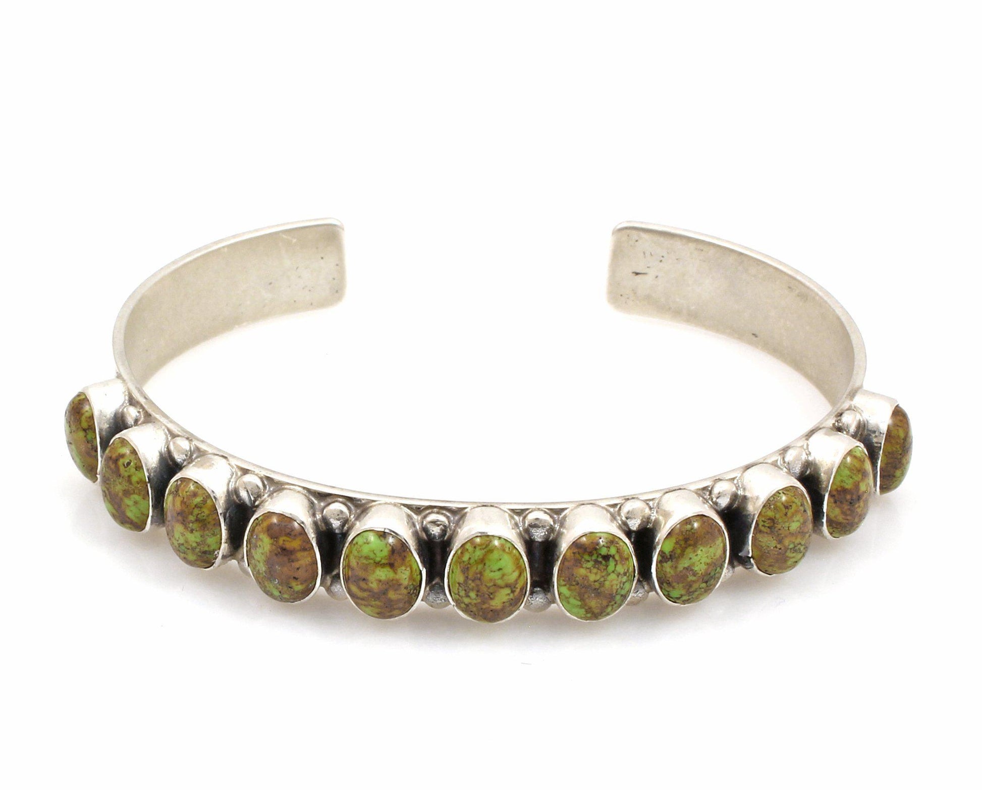 Gaspeite Row Cuff Bracelet-Jewelry-Don Lucas-Sorrel Sky Gallery