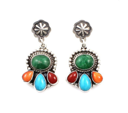 Multi 4 Stone Drop Earrings-Jewelry-Don Lucas-Sorrel Sky Gallery