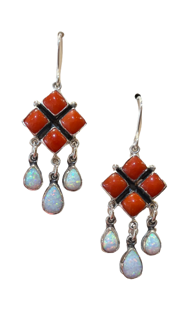 Square and Pearl Drop Earrings-Jewelry-Don Lucas-Sorrel Sky Gallery