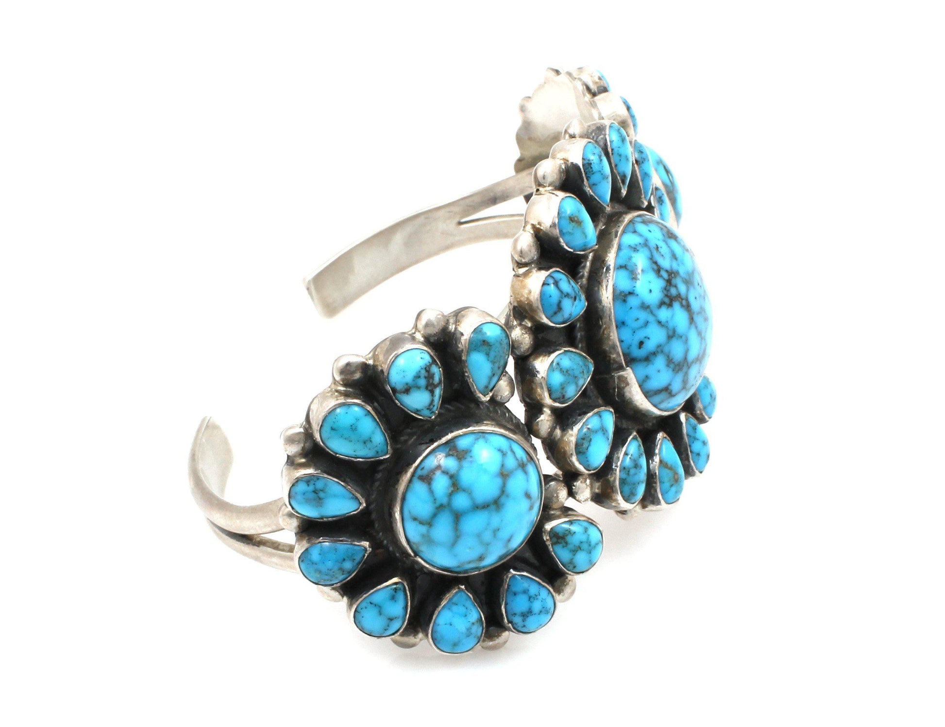 Turquoise Cluster Cuff Bracelet-Jewelry-Don Lucas-Sorrel Sky Gallery