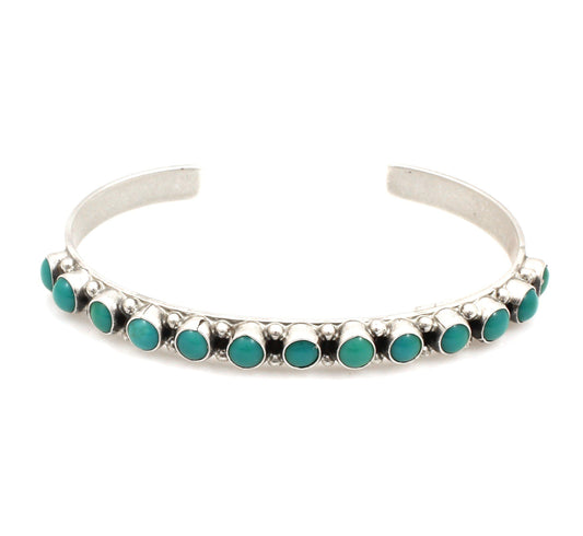 Turquoise Row Cuff Bracelet-Jewelry-Don Lucas-Sorrel Sky Gallery