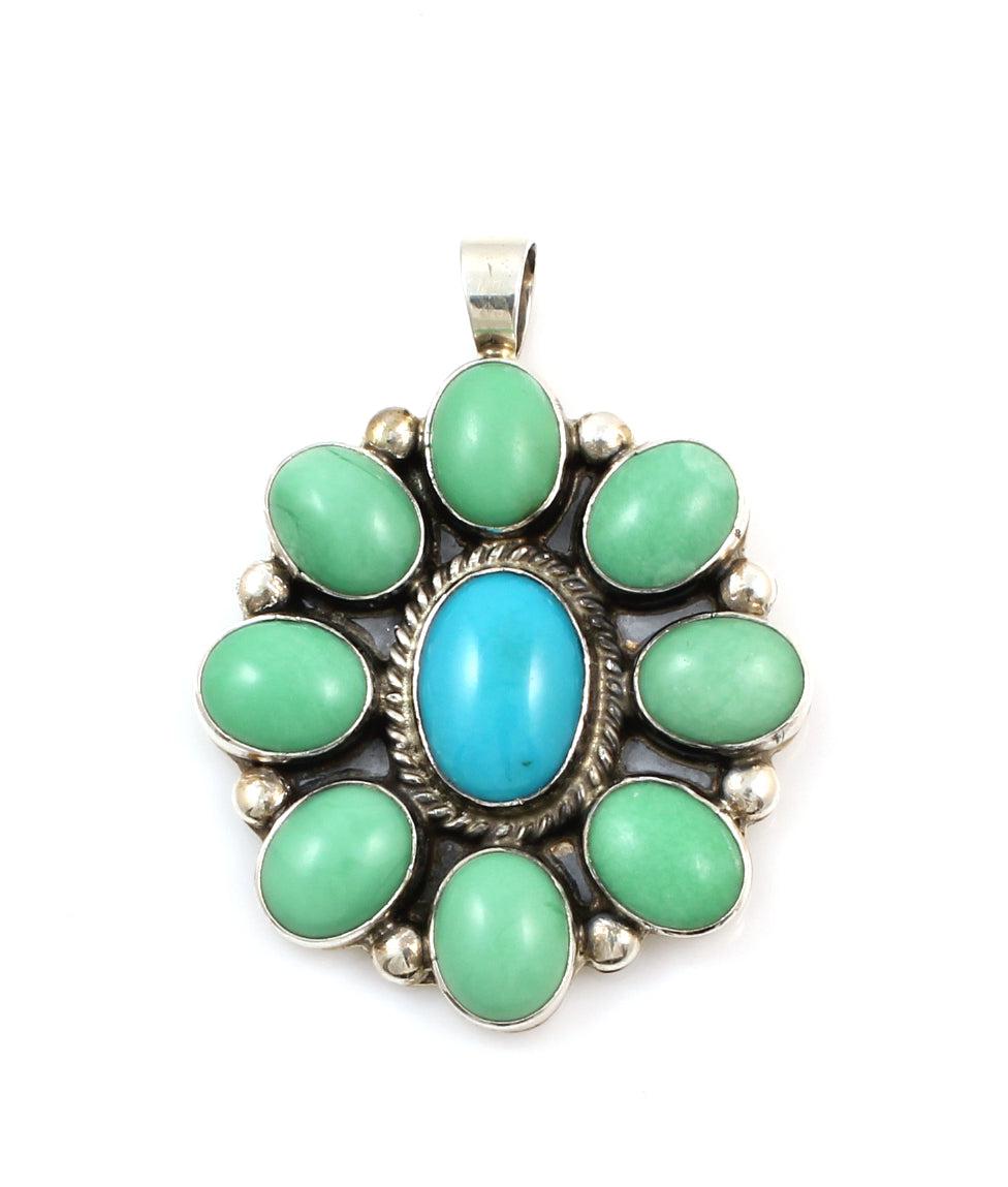 Turquoise and Variscite Pendant-Jewelry-Don Lucas-Sorrel Sky Gallery