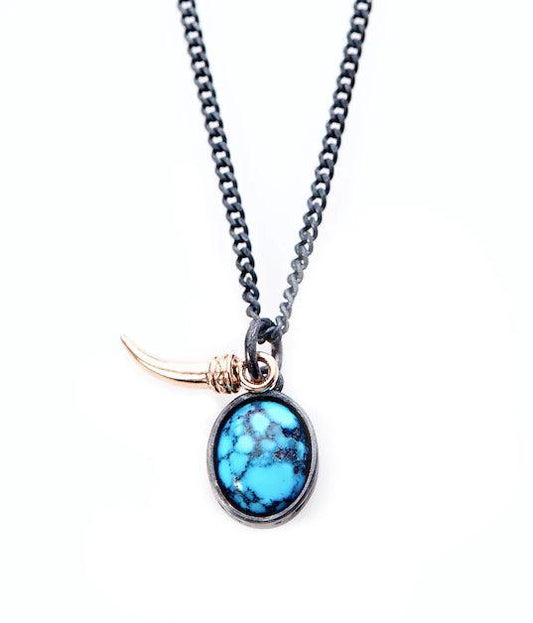 Tusk & Turquoise Necklace-Jewelry-Harlin Jones-Sorrel Sky Gallery