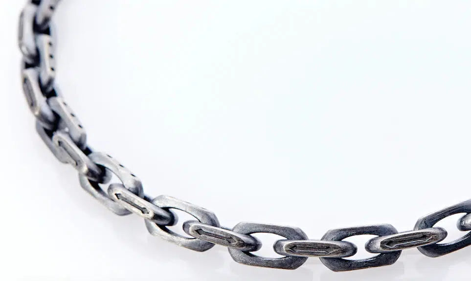 Cross-Bones Bracelet -  Oxidized Sterling Silver