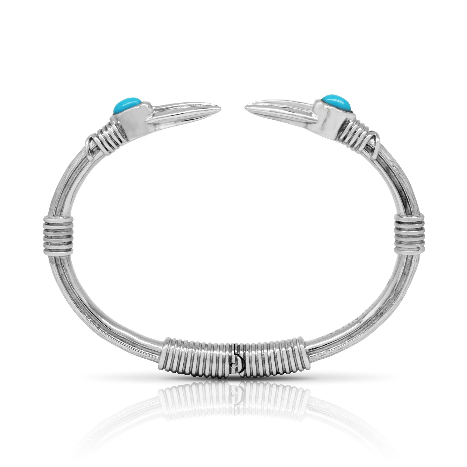 Stainless Steel Arrow cuff / Reconstituted Turquoise-jewelry-Harlin Jones-Sorrel Sky Gallery