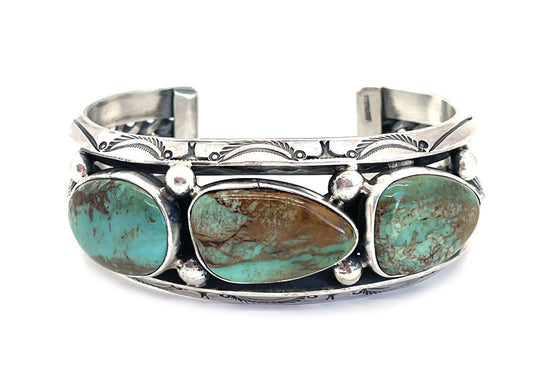 Royston 3 Stone Cuff - Large-Jewelry-Jeanette Dale-Sorrel Sky Gallery