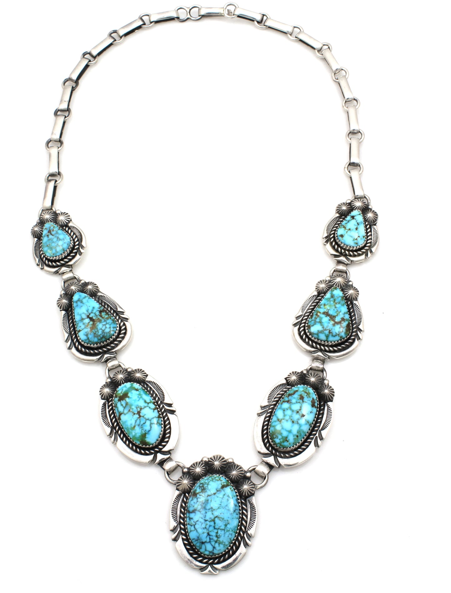 Kingman Turquoise Necklace and Earrings Set-jewelry-Jeanette Dale-Sorrel Sky Gallery