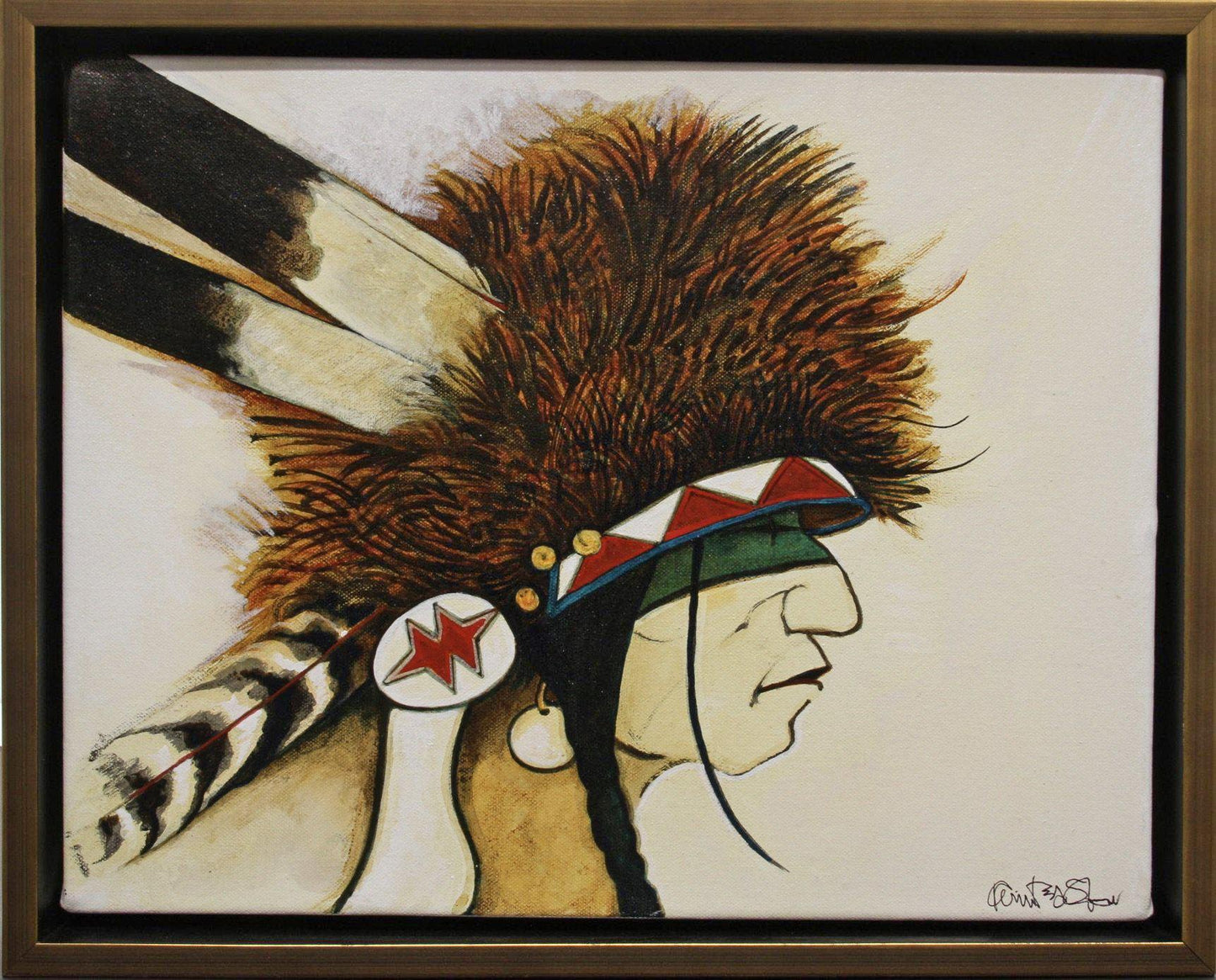 Crow Indian Man - White Clay-Painting-Kevin Red Star-Sorrel Sky Gallery