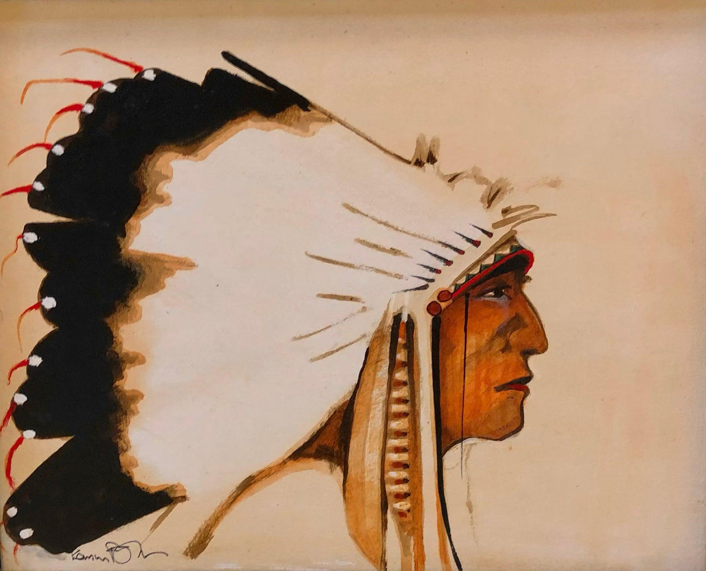 Eagle Feather Headdress-Painting-Kevin Red Star-Sorrel Sky Gallery