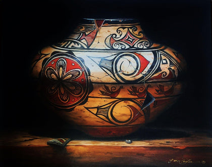 Beautiful Imperfection - Zuni Rosettes & Birds-Painting-Lisa Danielle-Sorrel Sky Gallery