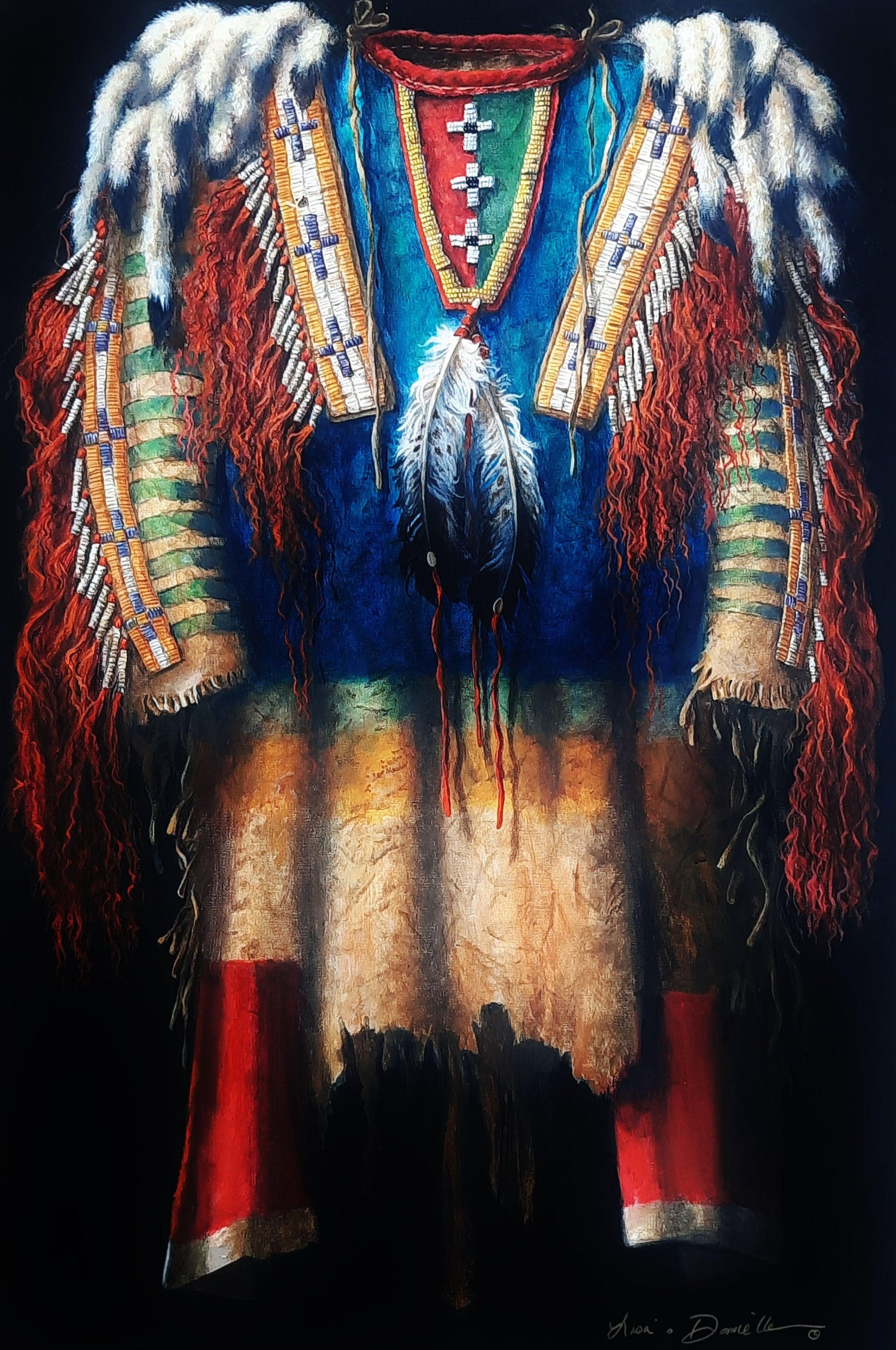 Ermine and Eagle Shirt, Northern Cheyenne-Painting-Lisa Danielle-Sorrel Sky Gallery