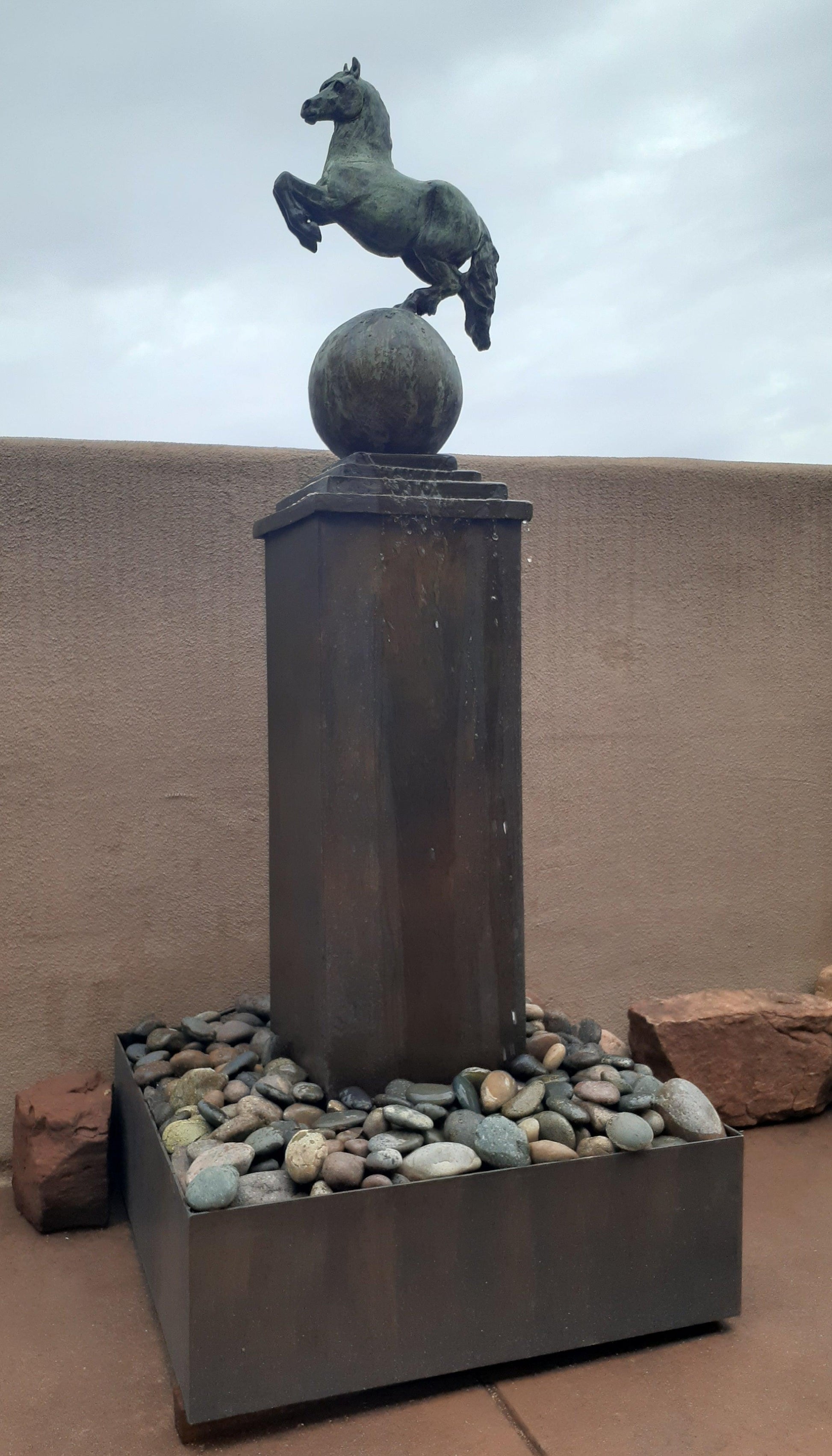 Champion on the Ball Fountain-Sculpture-Lisa Gordon-Sorrel Sky Gallery