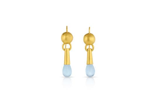 Aquamarine Mini Torpedo Earrings-jewelry-Loren Nicole-Sorrel Sky Gallery
