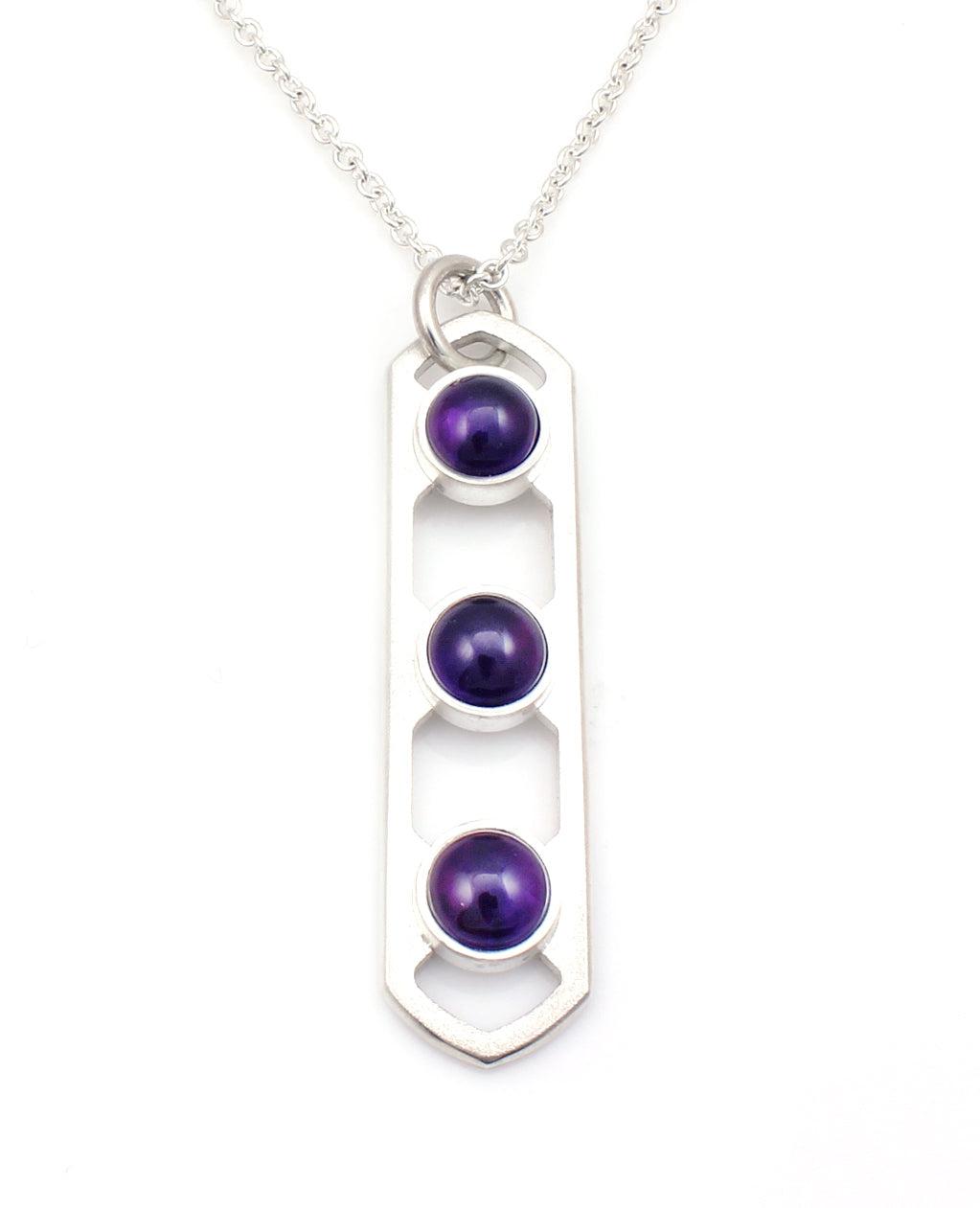 Amethyst Orbit Amulet Necklace-Jewelry-Maria Samora-Sorrel Sky Gallery