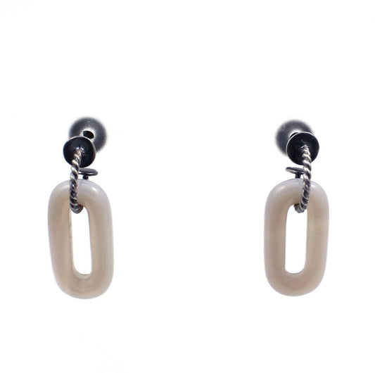 Single Link Agate Earrings-Jewelry-Maria Samora-Sorrel Sky Gallery