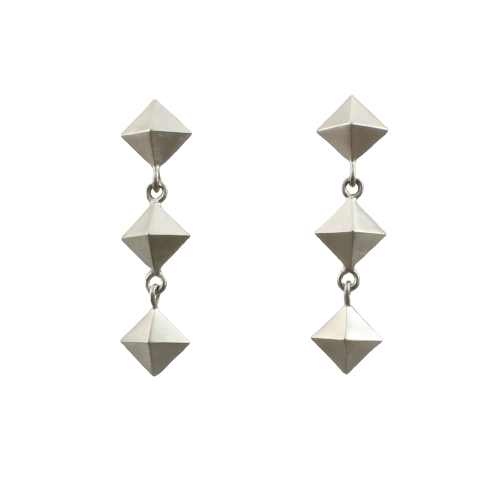 3 Link Pyramid Earrings-jewelry-Maria Samora-Sorrel Sky Gallery