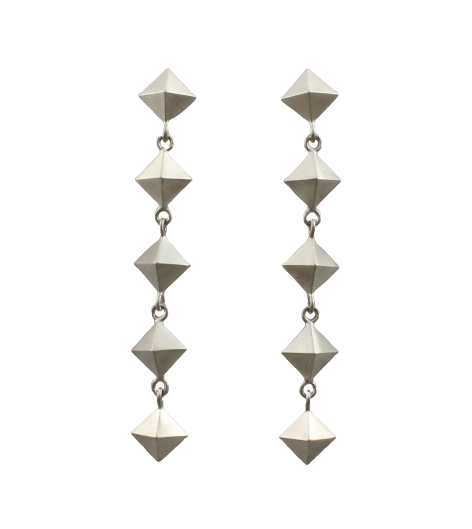 5 Link Pyramid Earrings-jewelry-Maria Samora-Sorrel Sky Gallery