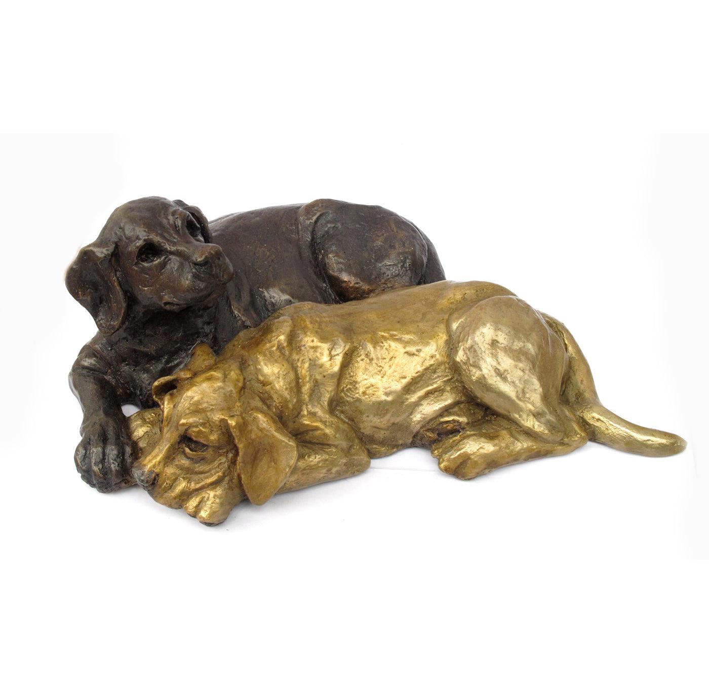 Lab Puppy Duo-Sculpture-Mark Dziewior-Sorrel Sky Gallery