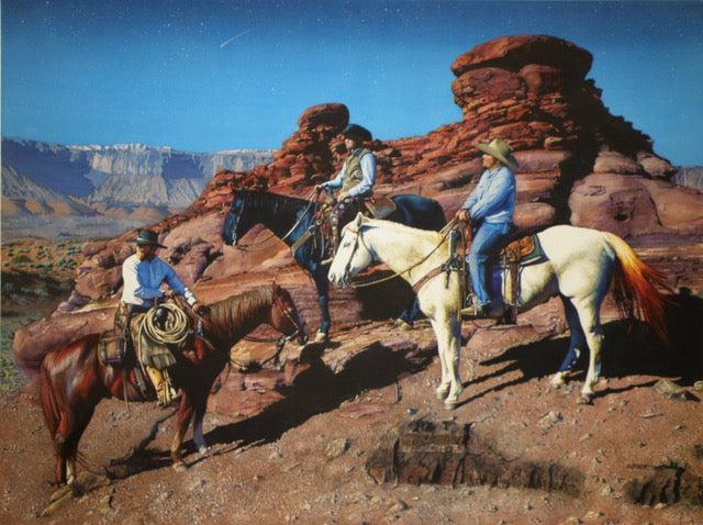 Riders of the Red Cliffs-Painting-Marlin Rotach-Sorrel Sky Gallery
