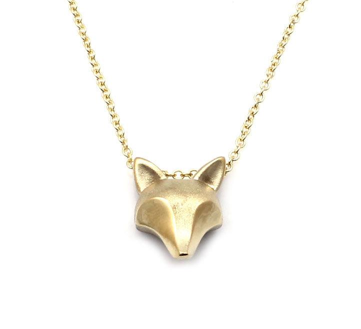 Bronze Fox Head Pendant with Chain-Jewelry-Michael Tatom-Sorrel Sky Gallery