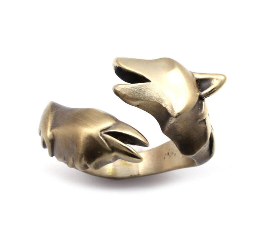 Bronze Wolf and Raven Ring-Jewelry-Michael Tatom-Sorrel Sky Gallery
