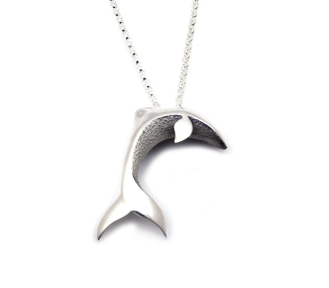 Silver Dolphin with Chain-Jewelry-Michael Tatom-Sorrel Sky Gallery