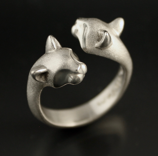 Silver Double Cat Ring-Jewelry-Michael Tatom-Sorrel Sky Gallery