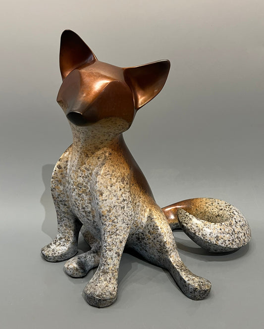 Lifesize Sitting Fox Kit-Sculpture-Michael Tatom-Sorrel Sky Gallery