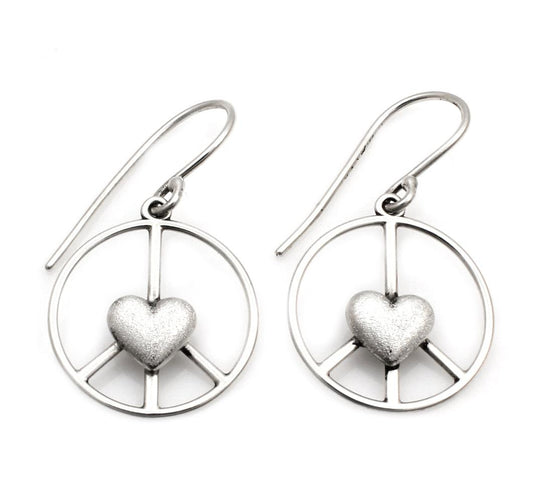 Heart Peace Drop Earrings-Jewelry-Michelle Tapia-Sorrel Sky Gallery