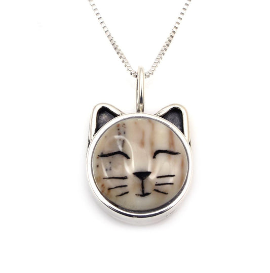 Sleeping Calico Cat Pendant-Jewelry-Michelle Tapia-Sorrel Sky Gallery